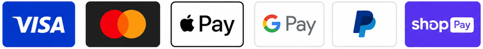 Moyens de paiement acceptés : Visa, Mastercard, Apple Pay, Google Pay, PayPal, Shop Pay